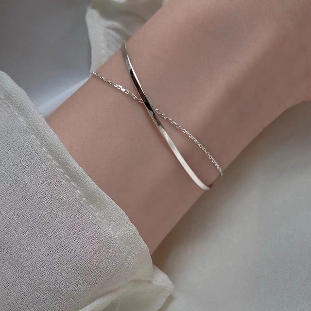 pexrl jewelry-Layered Chain Bangle