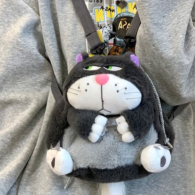 Fluffy shop cat backpack