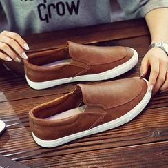 Solejoy - Faux-Leather Slip-Ons Solejoy - Faux-Leather Slip-Ons