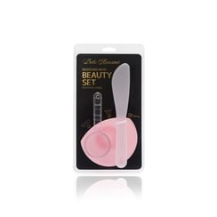 Anskin - Beauty Set Pink: Rubber Bowl Small 1pc + Spatula Medium 1pc + Measuring Cup 1pc