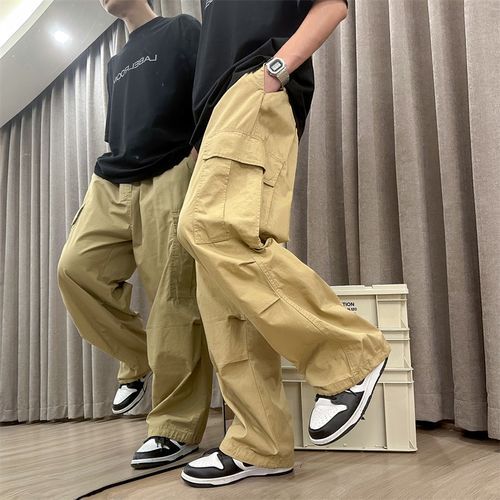 Low Rise Plain Wide Leg Cargo Pants