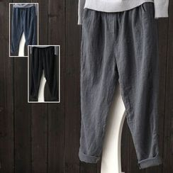 INEN - Plain Linen Loose Fit Pants