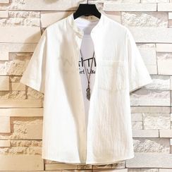 Rampo - Plain Short-Sleeve Shirt Rampo - Plain Short-Sleeve Shirt