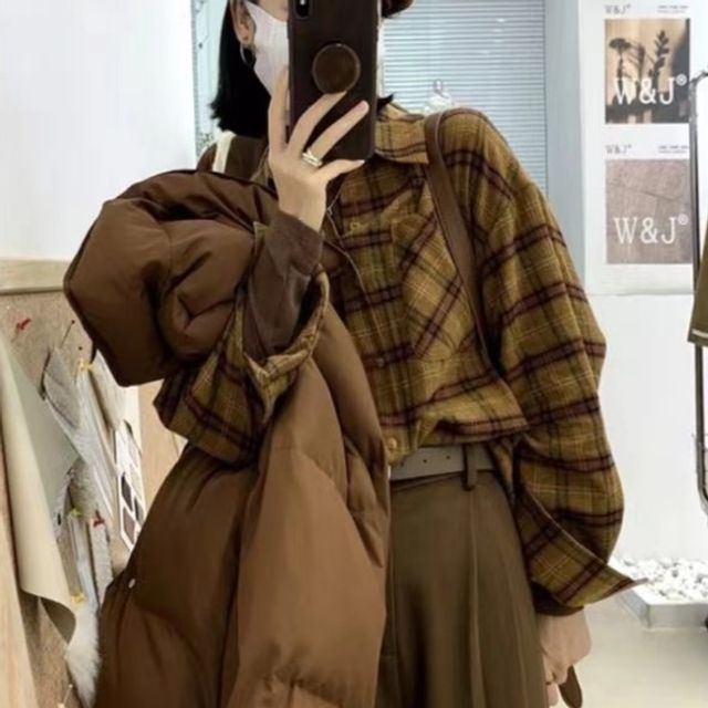 Everose-Long-Sleeve Plaid Shirt
