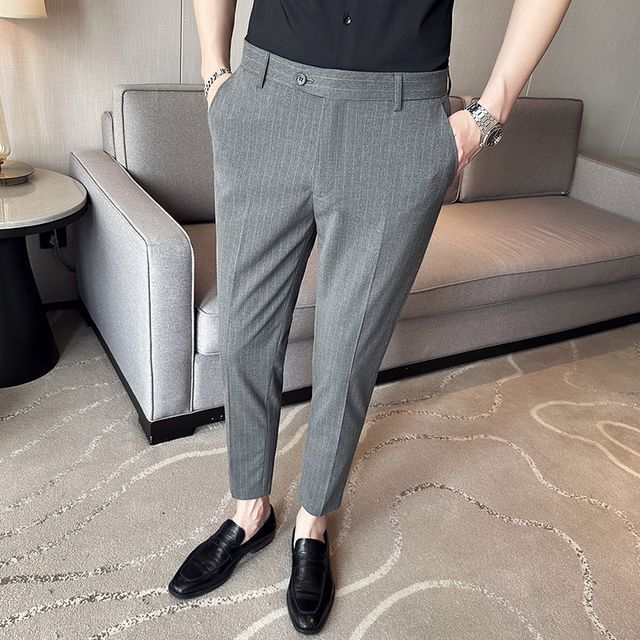 slim fit dress slacks PinkBlush Charcoal Cropped Maternity Dress Pants main image 0