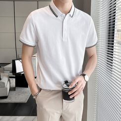 NYEON - Short-Sleeve Contrast Trim Polo Shirt