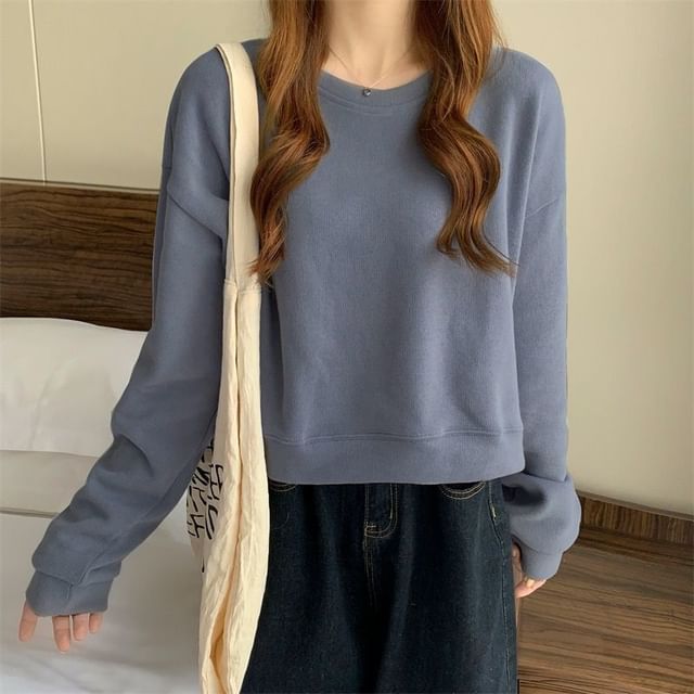 Sisyphi-Long-Sleeve V-Neck Plain Tee