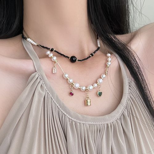 THIN PEARL NECKLACE 18k Gold plated 40-45cm – BYBORN