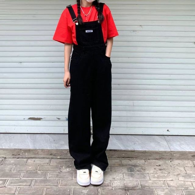 loose fit dungarees