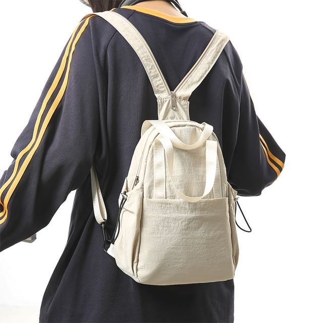 SUNMAN-Plain Nylon Backpack