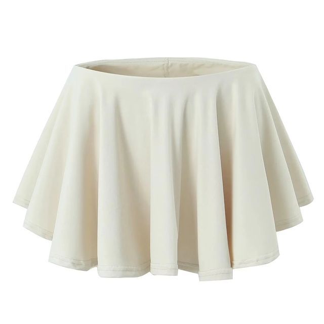 Asiris-Low Rise Plain Mini Pleated Skirt