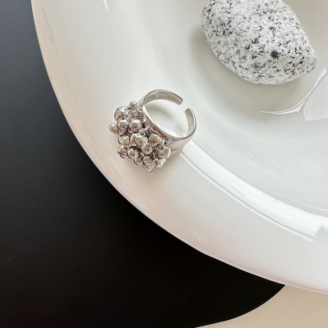 Forainer-925 Sterling Silver Cluster Open Ring
