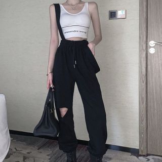 Jumper pants with cheap crop top