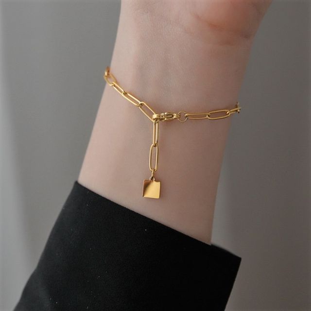 Kamuel-Gold Tone Link Bracelet