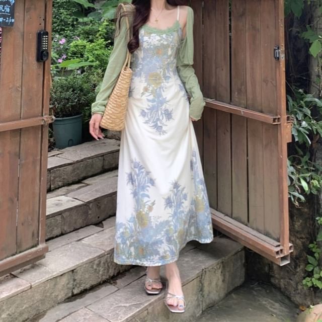 chinese dress ladies Anora Floral Tiered Maxi Dress