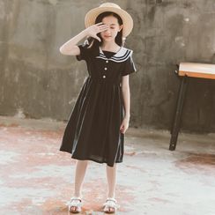Cuckoo - 小童水手领短袖A字连衣中裙 Cuckoo - 小童水手领短袖A字连衣中裙