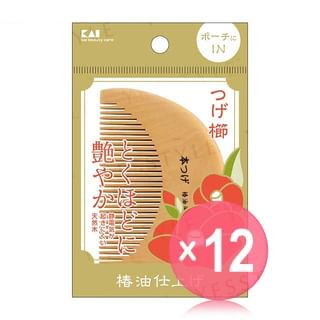 KAI - Boxwood Half Moon Comb (x12) (Bulk Box)