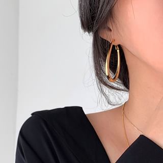 SeoulMall Water Drop Hoop Earrings Sale