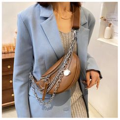 Nautilus Bags - Chain Plain Zip Crossbody Bag Nautilus Bags - Chain Plain Zip Crossbody Bag