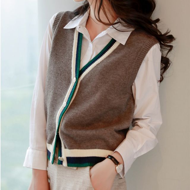Everose-Knit Sweater Vest