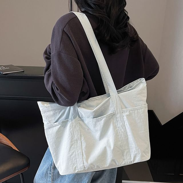 Melois-Canvas Plain Tote Bag