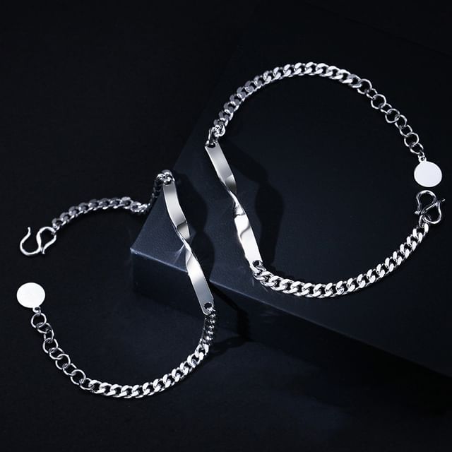 Tinseltown-Couple Matching Twisted Alloy Bracelet Various Designs