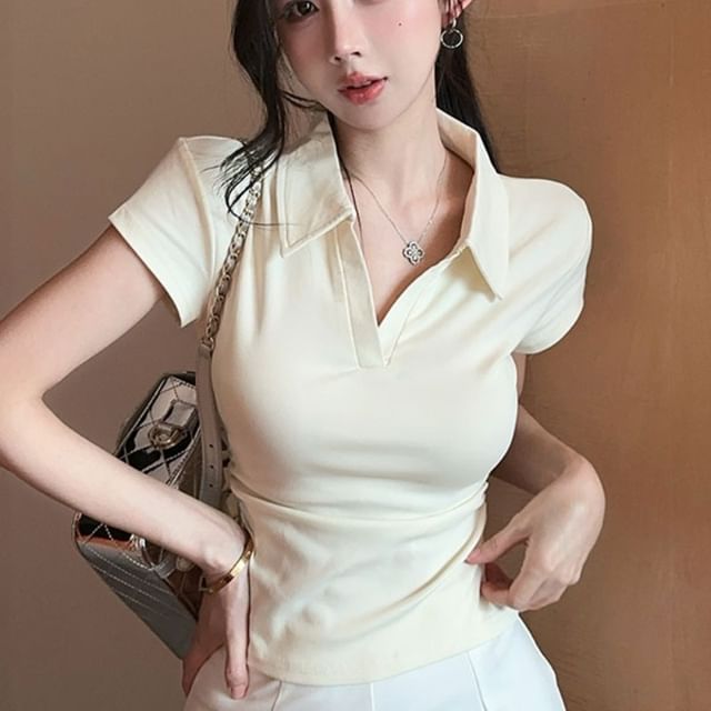 Whoosh-Short-Sleeve Plain Polo Shirt