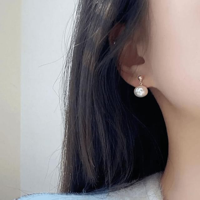 Baburu-Faux Pearl Drop Earring
