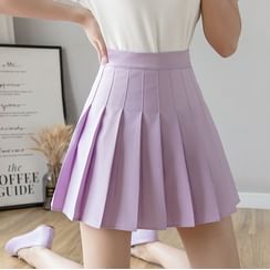 Everose - Pleated Mini A-Line Skirt
