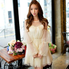 Dabuwawa - Puff-Sleeve Tulle Party Dress | YesStyle