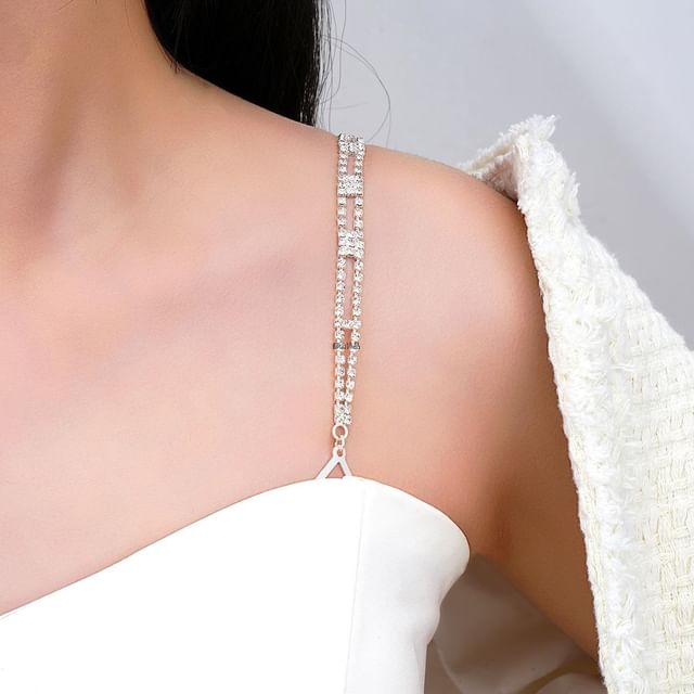 kiqwin-Rhinestone Alloy Shoulder Chain Bandeau Strap