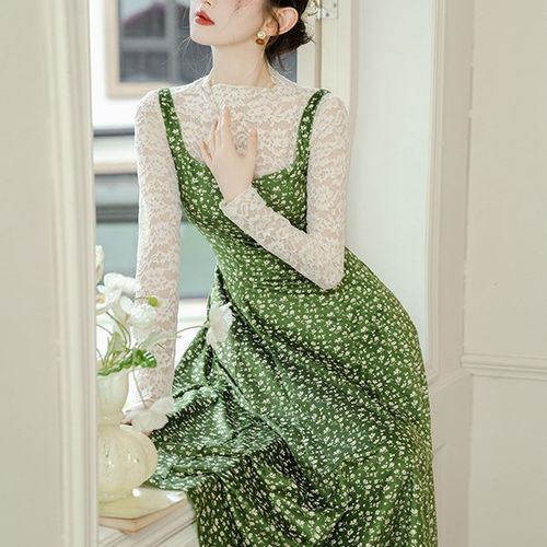 Womens 2 Piece Lace Up Corsets Dress Sexy Off Shoulder Flared Long Sleeve Vintage  Floral Long Sleeve Dress : : Clothing, Shoes & Accessories