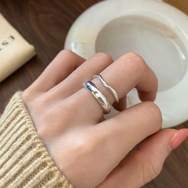 Hansha-Irregular Layered Alloy Open Ring