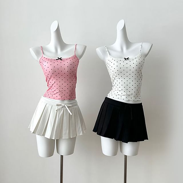 CRIBI-Dotted Crop Camisole Top
