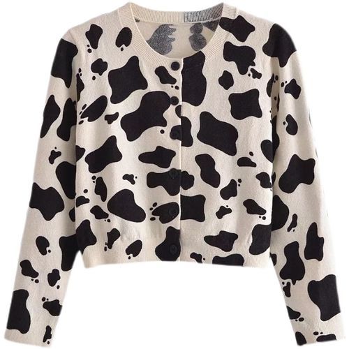 Omelia - Milk Cow Print Cardigan | YesStyle