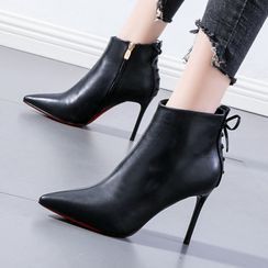 Anran - Pointy-Toe High-Heel Short Boots Anran - Pointy-Toe High-Heel Short Boots