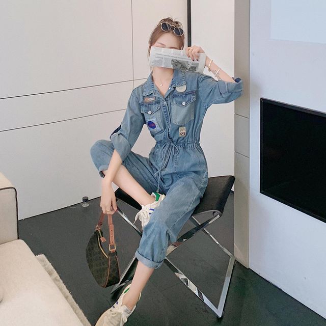 Tzarkozy Denim Straight Leg Jumpsuit YesStyle