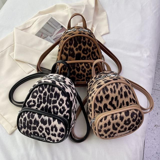 Mulgam-Leopard Print Backpack