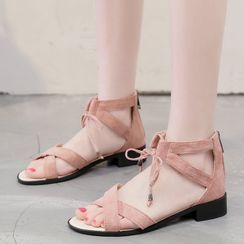Raylove - Block Heel Ankle Strap Sandals