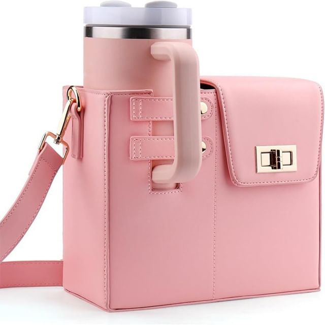 Indenis-Buckle Flap Bottle Holder Crossbody Bag
