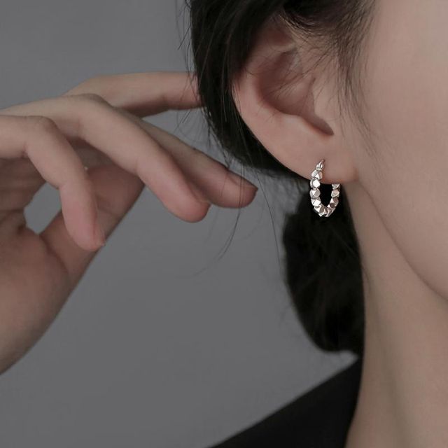 Toinianimos-925 Sterling Silver Hoop Earring