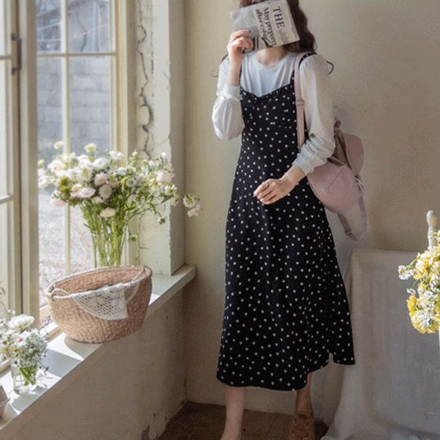 slim fit dress slacks L'Agence Esmeralda Pinafore Dress in Stokes main image 1