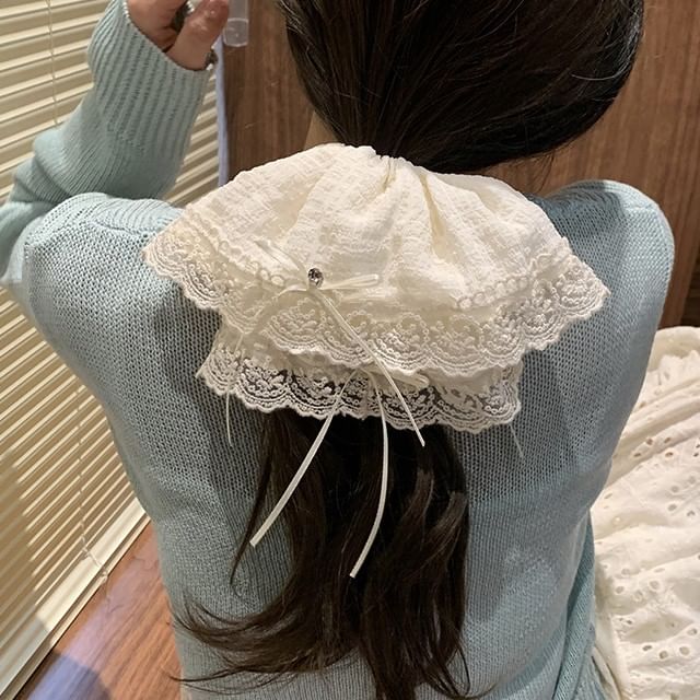 Gemsha-Lace Trim Hair Scrunchie