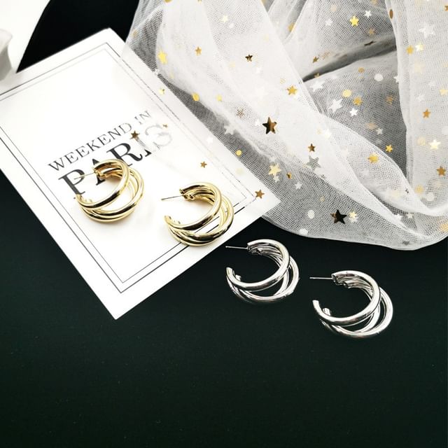 Seirios-Layered Open Hoop Earring