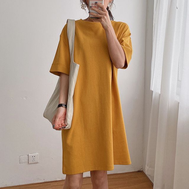 open lace back dress YeGine Oversize Tshirt Dress Plus Size Short Sleeve Maxi Dress with Pockets  Dark Blue XL at Amazon Women's Clothing store