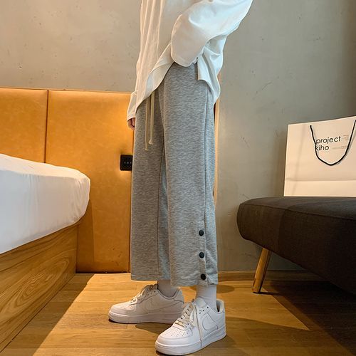 Button-Side Crop Sweatpants