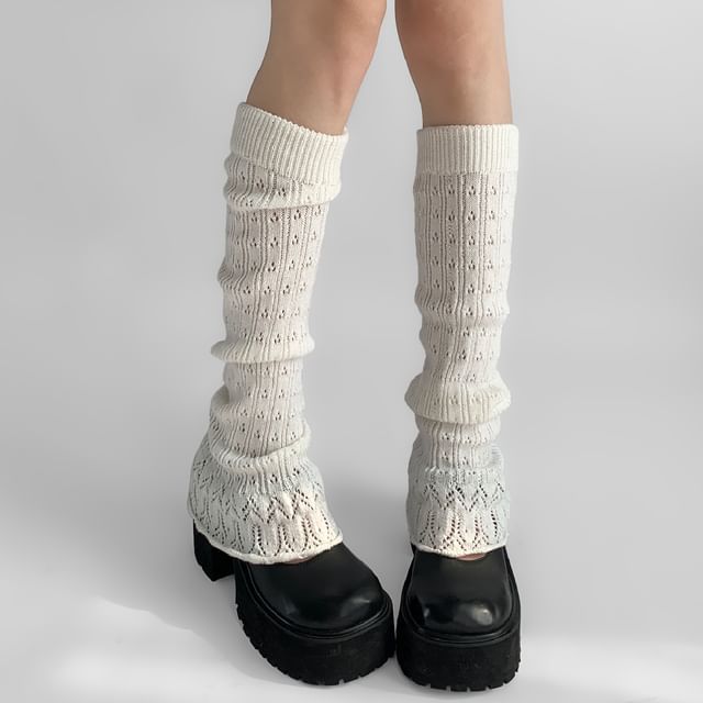 Desperim-Plain Knit Leg Warmers