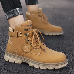 HANO - Lace-Up Buckled Short Boots HANO - Lace-Up Buckled Short Boots