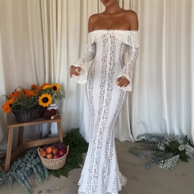 maxi length sweater dresses Pleated Knit Maxi Dress