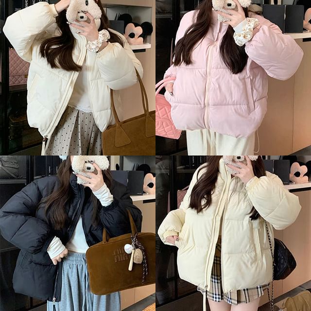 Miss Kekeli-Plain Zip Puffer Jacket